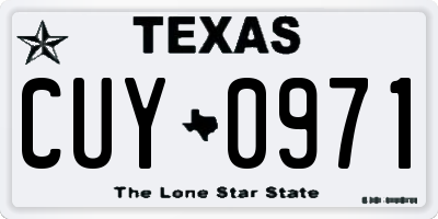 TX license plate CUY0971