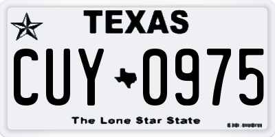 TX license plate CUY0975