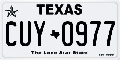 TX license plate CUY0977