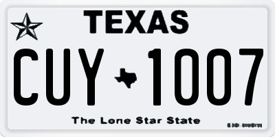 TX license plate CUY1007