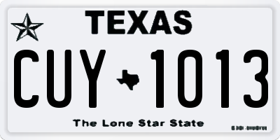 TX license plate CUY1013