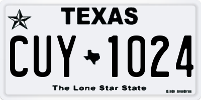 TX license plate CUY1024