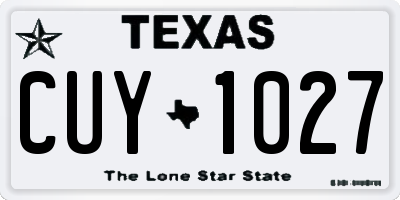 TX license plate CUY1027