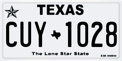 TX license plate CUY1028