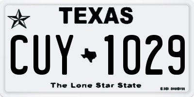 TX license plate CUY1029