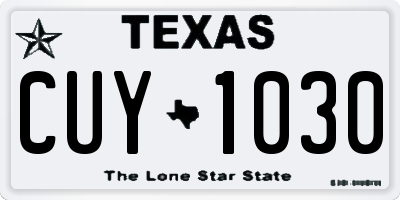 TX license plate CUY1030