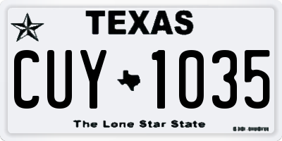 TX license plate CUY1035