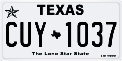 TX license plate CUY1037