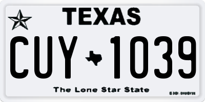 TX license plate CUY1039