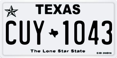 TX license plate CUY1043