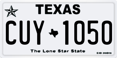 TX license plate CUY1050