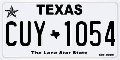 TX license plate CUY1054