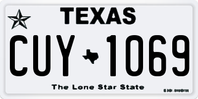 TX license plate CUY1069