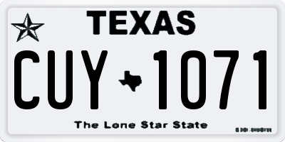TX license plate CUY1071