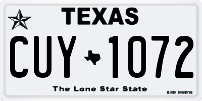 TX license plate CUY1072