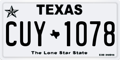TX license plate CUY1078