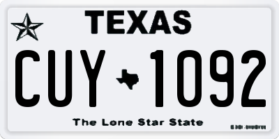 TX license plate CUY1092