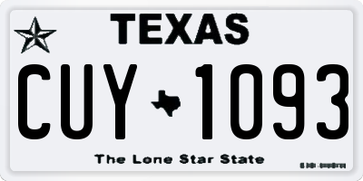 TX license plate CUY1093