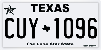 TX license plate CUY1096
