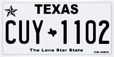 TX license plate CUY1102