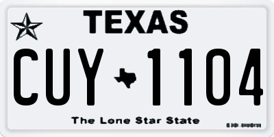TX license plate CUY1104