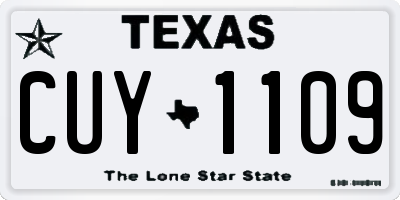 TX license plate CUY1109