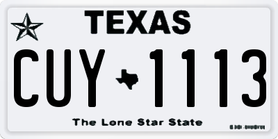 TX license plate CUY1113