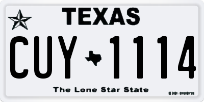 TX license plate CUY1114