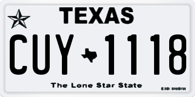 TX license plate CUY1118