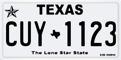 TX license plate CUY1123