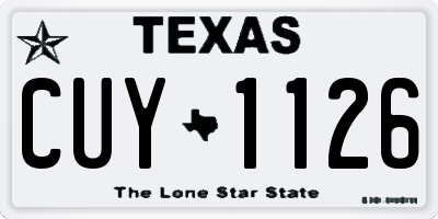 TX license plate CUY1126