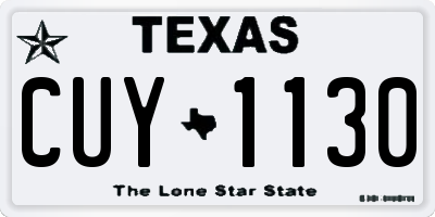 TX license plate CUY1130