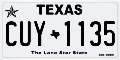 TX license plate CUY1135
