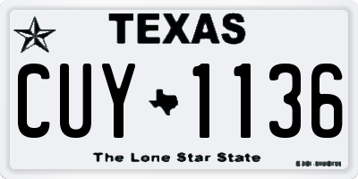 TX license plate CUY1136