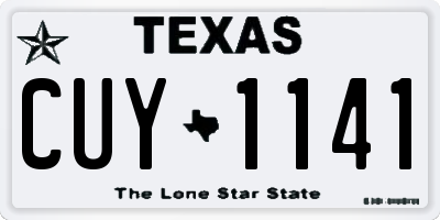 TX license plate CUY1141