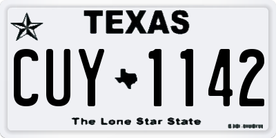 TX license plate CUY1142