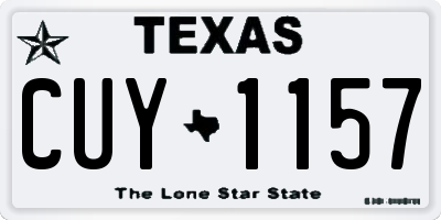 TX license plate CUY1157