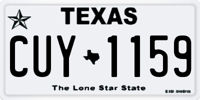 TX license plate CUY1159