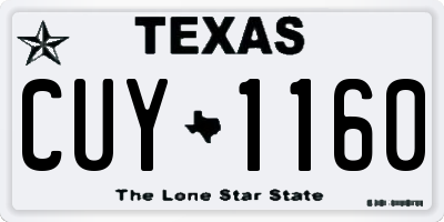TX license plate CUY1160