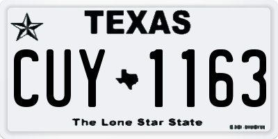 TX license plate CUY1163