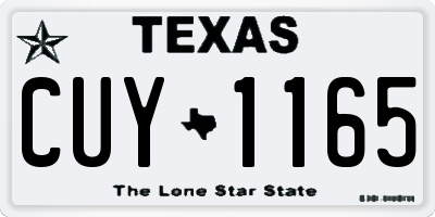 TX license plate CUY1165