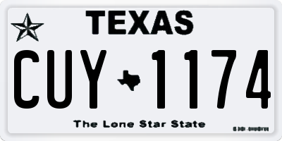 TX license plate CUY1174