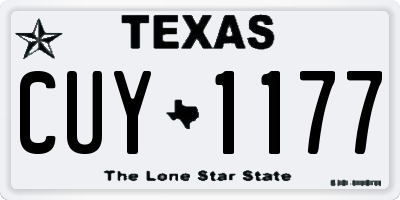 TX license plate CUY1177