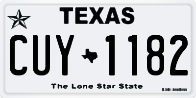 TX license plate CUY1182