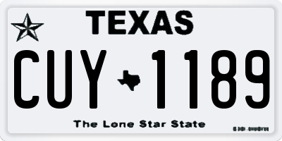 TX license plate CUY1189