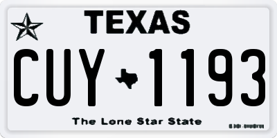 TX license plate CUY1193