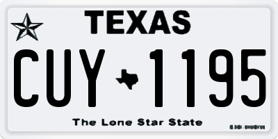 TX license plate CUY1195