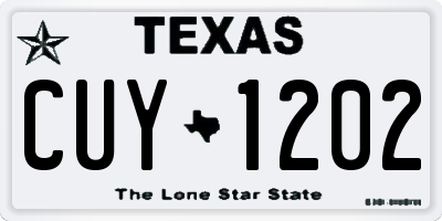 TX license plate CUY1202
