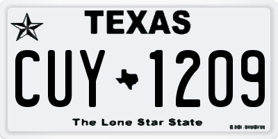 TX license plate CUY1209