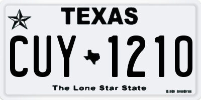 TX license plate CUY1210